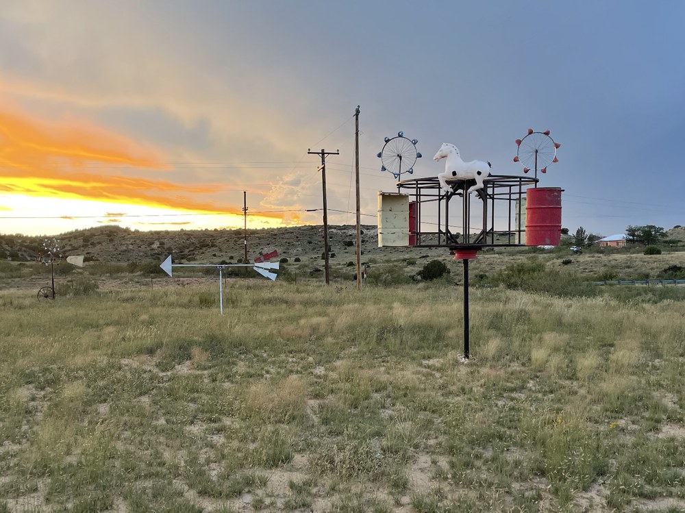 Art City sculptures at sunset